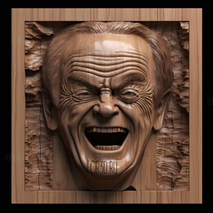 Jack Nicholson 2 stl model for CNC